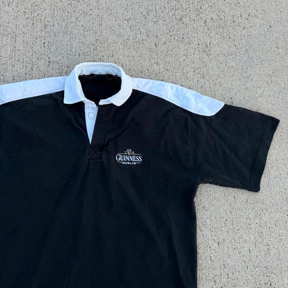 Vintage guinness polo shirt black/white 00s XL